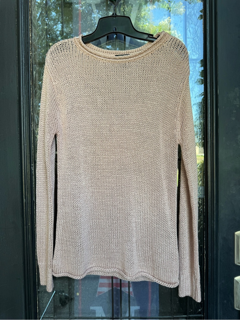 Y2K Forever 21 light Pink Open Knit Sweater Size M